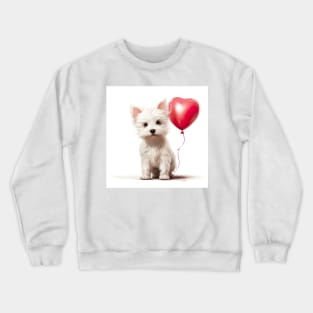 valentine yorkshire pup Crewneck Sweatshirt